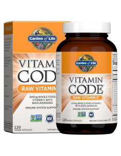 Vitamina C Cruda Jardín de la Vida 500mg 120 Cápsulas Veganas