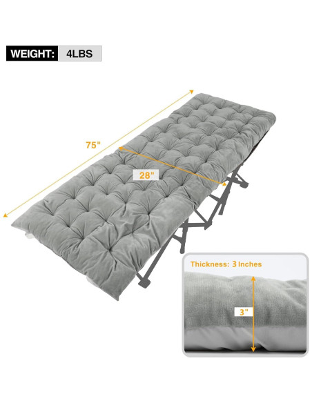 Almohadilla de Camping REDCAMP 190.5x71.1cm Suave y Gruesa Almohadilla de Camping REDCAMP 190.5x71.1cm Suave y Gruesa