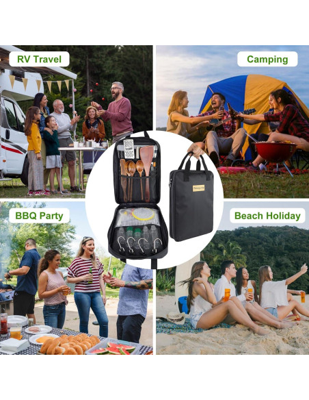 Juego de Utensilios de Cocina para Camping Wesqunie 22 Piezas Juego de Utensilios de Cocina para Camping Wesqunie 22 Piezas