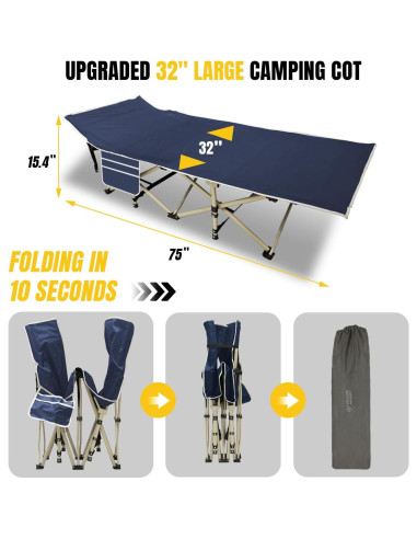 Cama de Camping Plegable Yellow Jacket con Colchón 190.5x81.3cm