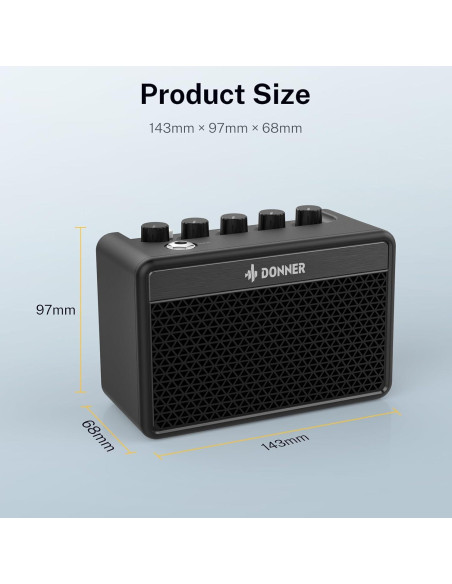 Amplificador de guitarra eléctrica Donner DA-10 5W portátil Amplificador de guitarra eléctrica Donner DA-10 5W portátil