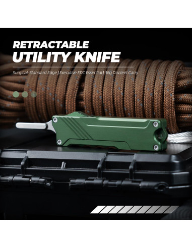 Cuchillo Utility XXOK Verde EDC Plegable con 10 Hojas Reemplazables