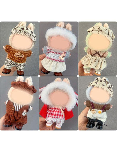 Conjunto de Ropa para Muñeca Labubu 17cm - Suéter y Accesorios Conjunto de Ropa para Muñeca Labubu 17cm - Suéter y Accesorios