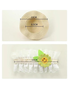 Paquete de 2 Sombreros de Paja Miniatura Labubu 13cm 2