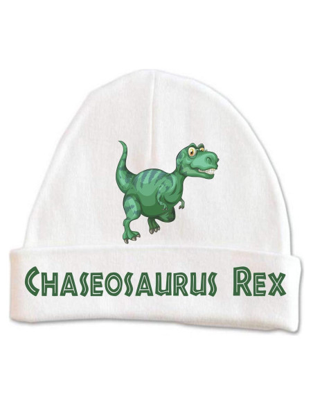 Gorro Personalizado T-Rex Dino para Bebé 0-3 meses Gorro Personalizado T-Rex Dino para Bebé 0-3 meses