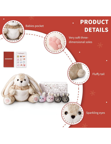 Conjunto de Peluches Conejo Mamá Niuniu Daddy 5 Piezas Conjunto de Peluches Conejo Mamá Niuniu Daddy 5 Piezas