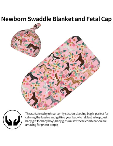 Conjunto de Manta de Arrullo y Gorro Rosa Muitanerkd