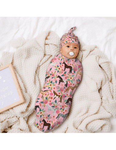 Conjunto de Manta de Arrullo y Gorro Rosa Muitanerkd