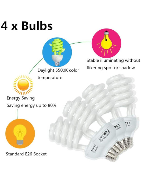 Kit de Iluminación Continua Kshioe 800W 5500K con Softbox y Soporte Kit de Iluminación Continua Kshioe 800W 5500K con Softbox y Soporte