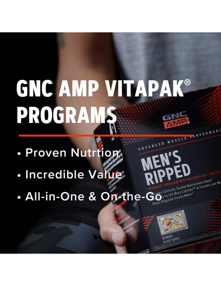 Vitapak Ripped GNC AMP Hombres 30 Días Multivitamínico Vitapak Ripped GNC AMP Hombres 30 Días Multivitamínico