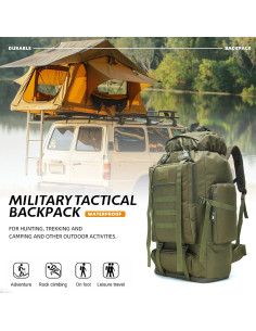 Mochila de Senderismo 100L HongXingHai Impermeable Verde Militar 2