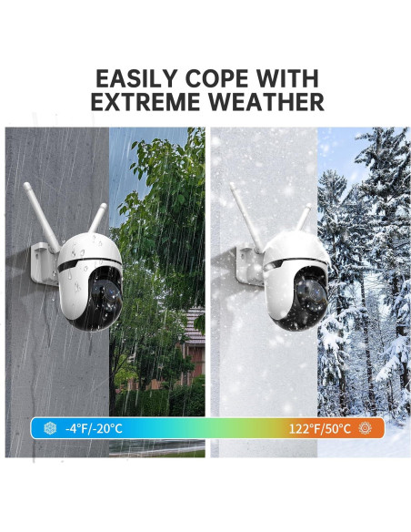 Cámara de Seguridad WiFi Potegrap 2K HD 24/7 con Alarma AI 911 Cámara de Seguridad WiFi Potegrap 2K HD 24/7 con Alarma AI 911