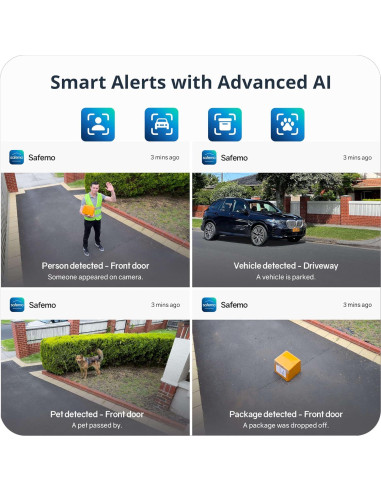 Cámaras de Seguridad Inalámbricas 4K Safemo - Kit de 4 Cámaras
