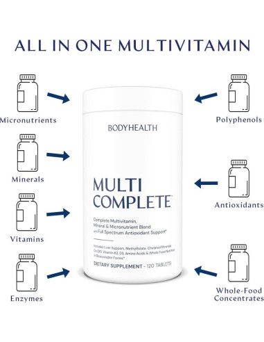 Multivitamina Vegana BodyHealth Multi Complete 120 Cápsulas