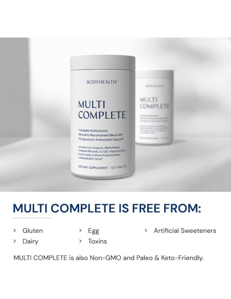 Multivitamina Vegana BodyHealth Multi Complete 120 Cápsulas Multivitamina Vegana BodyHealth Multi Complete 120 Cápsulas