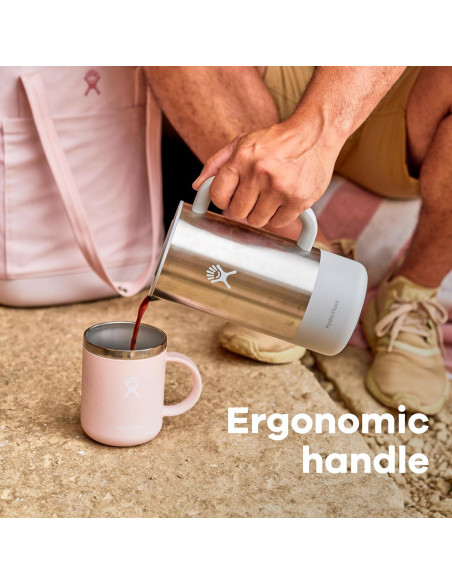 Prensa Francesa Hydro Flask 0.95L Abeto Aislada Manual Prensa Francesa Hydro Flask 0.95L Abeto Aislada Manual