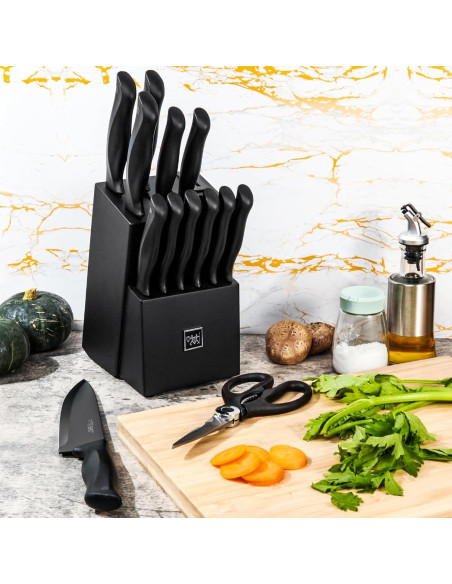 Juego de cuchillos de cocina HUNTER.DUAL 15 Pcs con bloque autoafilable Juego de cuchillos de cocina HUNTER.DUAL 15 Pcs con bloque autoafilable