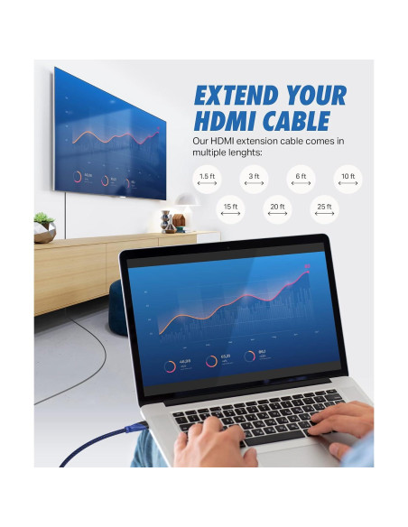 Cable de Extensión HDMI Ultra Clarity 7.62m Macho a Hembra 4K Cable de Extensión HDMI Ultra Clarity 7.62m Macho a Hembra 4K