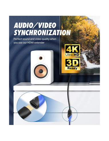 Cable de Extensión HDMI Ultra Clarity 7.62m Macho a Hembra 4K