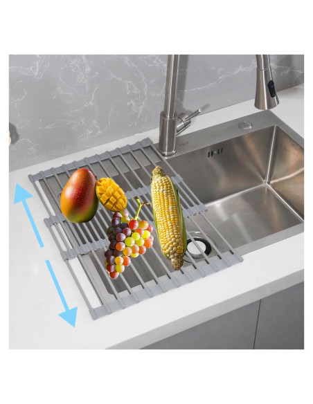 Escurridor de Platos Plegable JETASU 57 cm Silicona Gris Escurridor de Platos Plegable JETASU 57 cm Silicona Gris