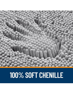 Conjunto de Alfombrillas de Baño OLANLY 2 Piezas Chenille Gris 2