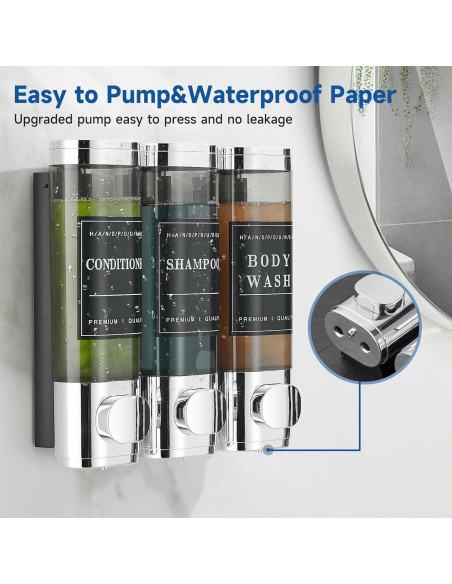 Dispensador de Jabón Unisense 3 Cámaras Cromo 300ml Sin Taladro Dispensador de Jabón Unisense 3 Cámaras Cromo 300ml Sin Taladro