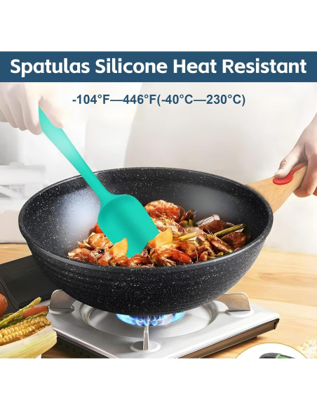 Conjunto de Espátulas de Silicona 5 Piezas Barsone Multicolor Conjunto de Espátulas de Silicona 5 Piezas Barsone Multicolor