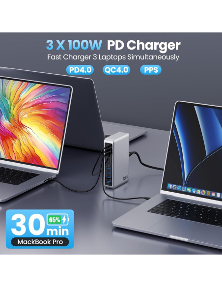 Cargador USB C 730W GaN IV 10 Puertos Rápido para Laptops Cargador USB C 730W GaN IV 10 Puertos Rápido para Laptops
