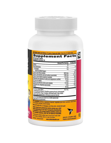 Airborne Suplemento Inmunológico 1000mg Vitamina C + Zinc 116 Tabletas Masticables Airborne Suplemento Inmunológico 1000mg Vitamina C + Zinc 116 Tabletas Masticables