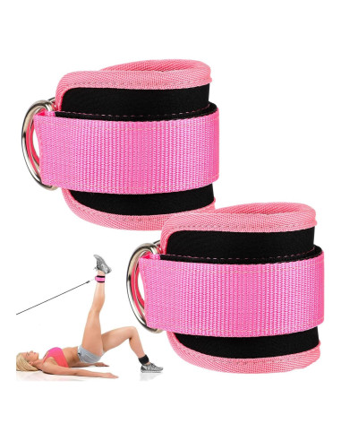 Tirantes de Tobillo Arbootjin para Máquinas de Cable Rosa 22x8cm