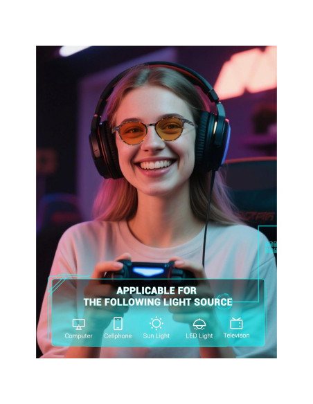 Gafas de Bloqueo de Luz Azul TIJN Redondas Vintage para Hombres y Mujeres