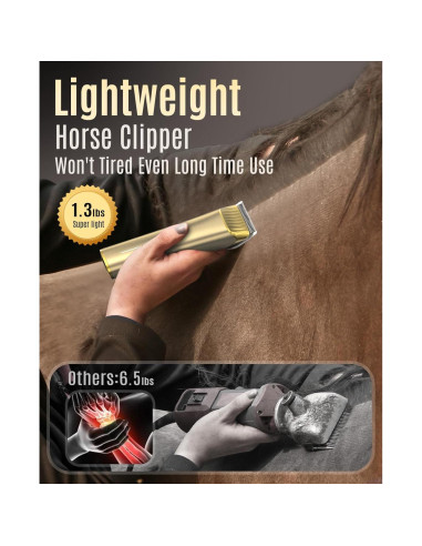 Cortapelos Inalámbrico para Caballos Oneisall RK-034, 11 Piezas