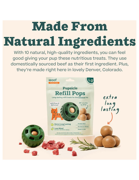 WOOF Pupsicle Recarga Paletas para Perros - Carne de Res - 7 Unidades WOOF Pupsicle Recarga Paletas para Perros - Carne de Res - 7 Unidades