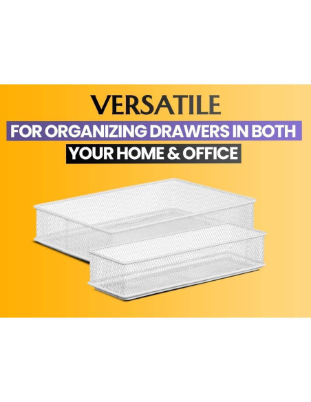 Organizador de Cajones YBM HOME de Malla Plateado 7.62x38.1 cm Organizador de Cajones YBM HOME de Malla Plateado 7.62x38.1 cm