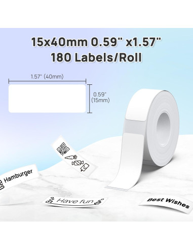 Cinta de Etiquetas POLONO P31S 15x40mm Blanca 180 Etiquetas