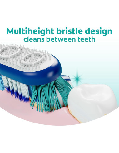 Cepillo de dientes Colgate 360 Suave 4 unidades con limpiador de lengua