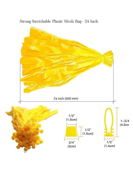 100 Bolsas de Malla Reutilizables EBOCACB 60cm para Mariscos 100 Bolsas de Malla Reutilizables EBOCACB 60cm para Mariscos
