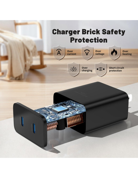 Cargador Rápido 45W Qalirvis con Cable USB C 10FT Doble Puerto Cargador Rápido 45W Qalirvis con Cable USB C 10FT Doble Puerto