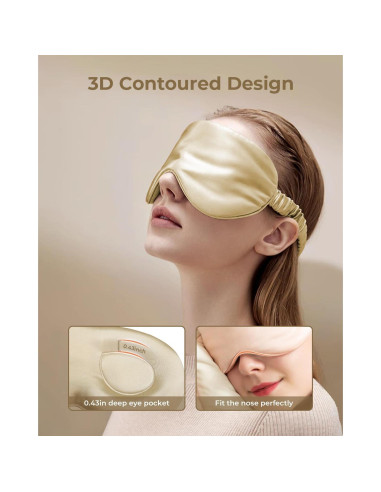 Máscara de Sueño de Seda de Morera SGMSILK 22 Momme Ajustable