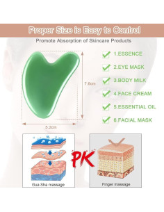 Herramienta de Masaje Gua Sha URAQT Jade Natural 2 Pcs 2