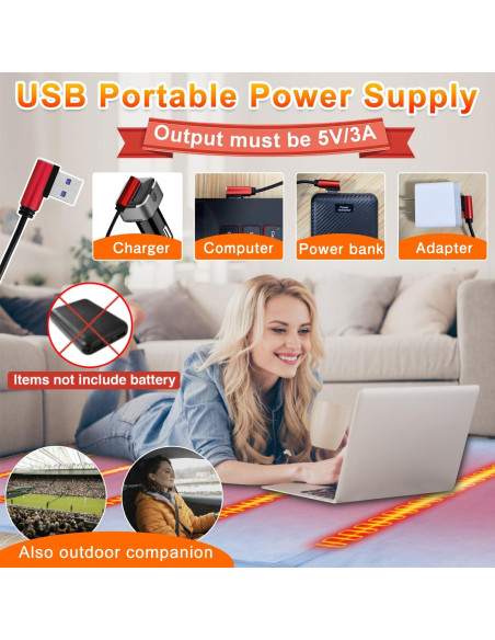 Manta Calentada Eléctrica PANGTIKU 135x89 cm USB 3 Niveles Manta Calentada Eléctrica PANGTIKU 135x89 cm USB 3 Niveles