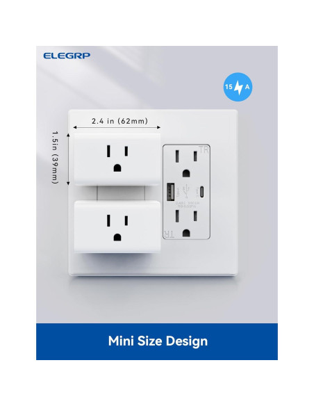 Enchufe Inteligente Mini ELEGRP 15A 1800W Compatible Matter Enchufe Inteligente Mini ELEGRP 15A 1800W Compatible Matter
