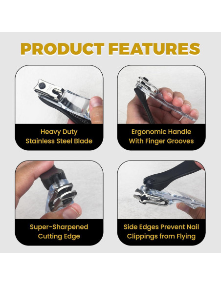 Cortador de Uñas Ergonomico de Acero Inoxidable EZ Grip Cortador de Uñas Ergonomico de Acero Inoxidable EZ Grip