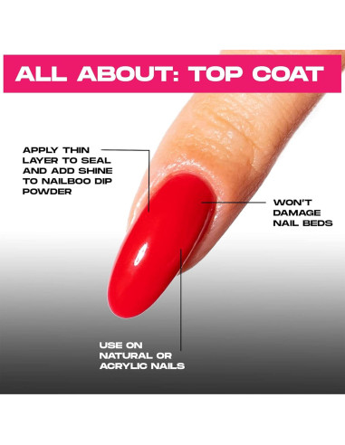 Top Coat Nailboo para Uñas de Inmersión 14.79 ml - Manicura DIY