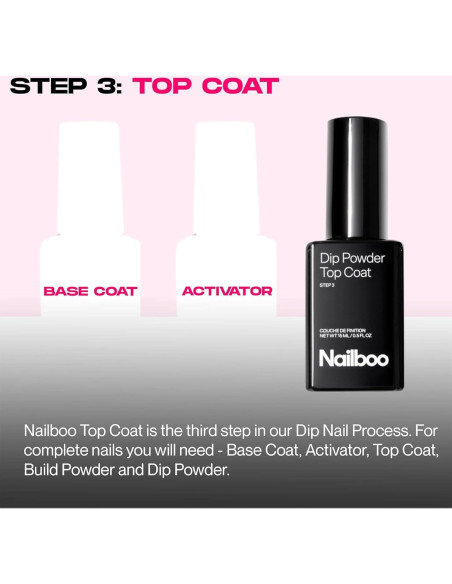 Top Coat Nailboo para Uñas de Inmersión 14.79 ml - Manicura DIY Top Coat Nailboo para Uñas de Inmersión 14.79 ml - Manicura DIY