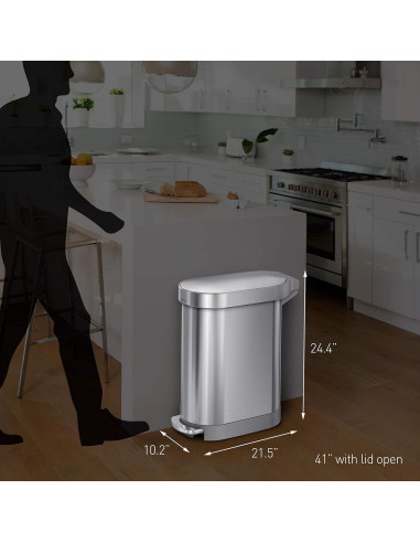 Cubo de Basura Slim 45L simplehuman Acero Inoxidable Cepillado