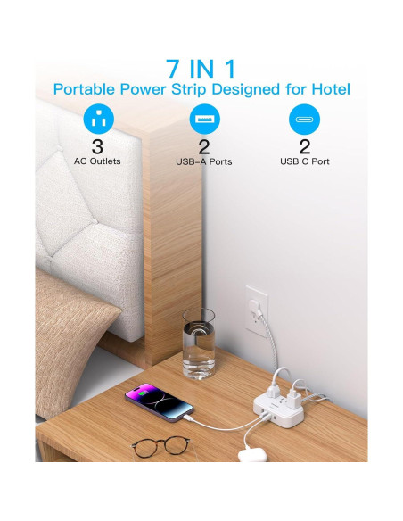Regleta de Poder One Beat 5 Pies 3 Salidas 4 USB Crucero Regleta de Poder One Beat 5 Pies 3 Salidas 4 USB Crucero