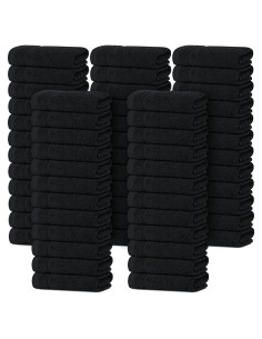 Paquete de 60 Toallas de Mano Tens TT 30x30 cm Algodón Negro
