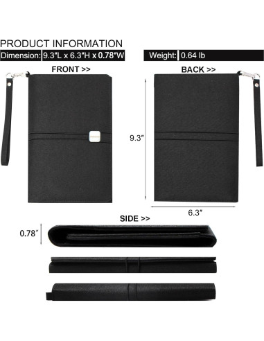 Funda Folio ANSSOW para Cuaderno Inteligente A5 - Negro