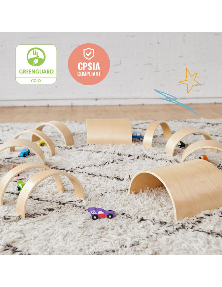 Juego de Bloques de Madera ECR4Kids - 10 Piezas Curvadas Juego de Bloques de Madera ECR4Kids - 10 Piezas Curvadas